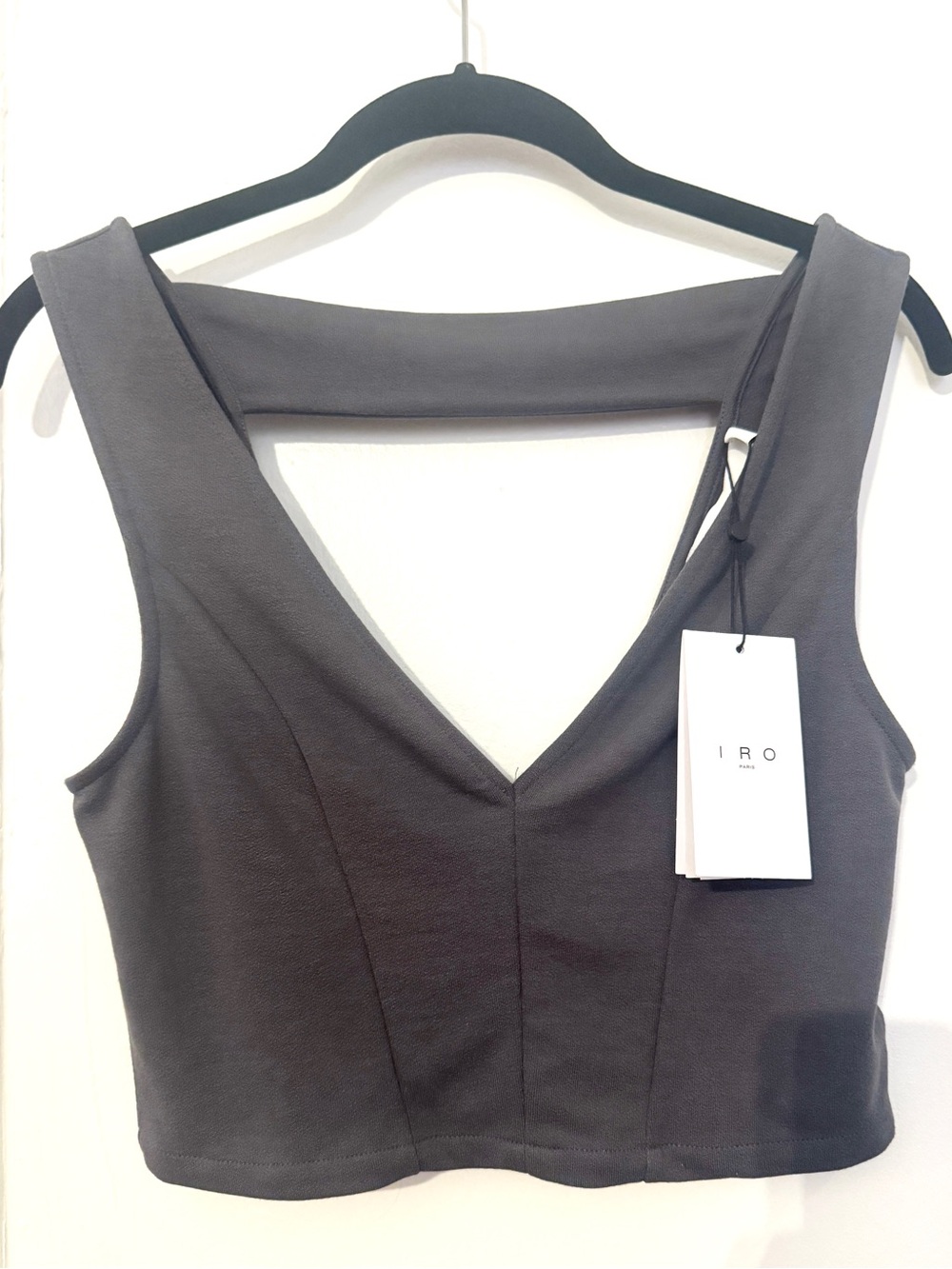 IRO - Calis crop top - grey/charcoal - SZ XS/S - 90s Y2K minimalist - NWT